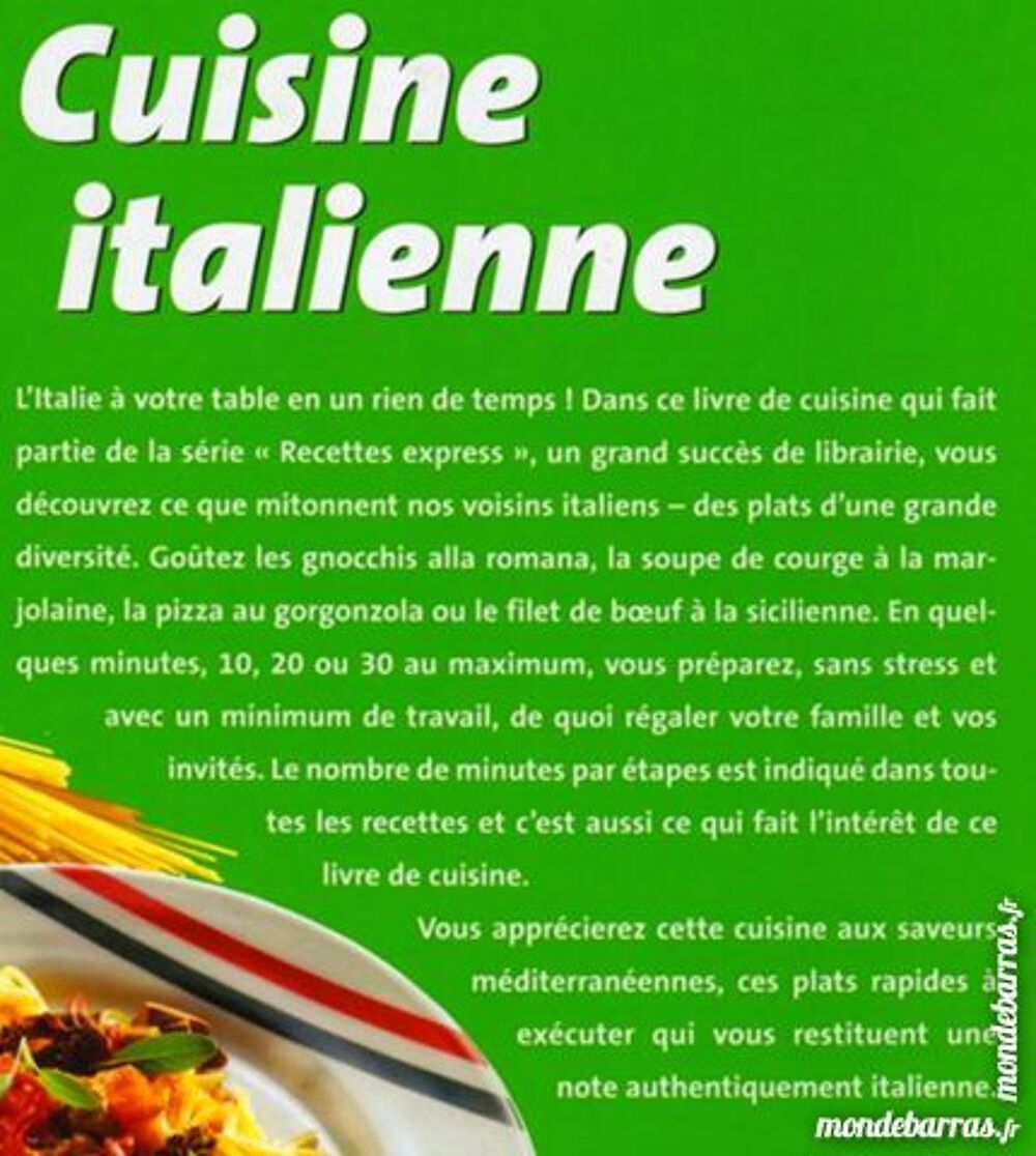 Livre : La cuisine italienne Livres et BD