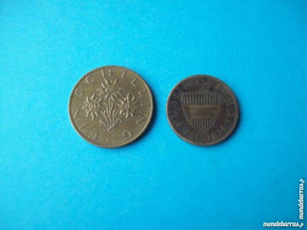 2 PI&Egrave;CES AUTRICHE 1 SCHILLING 1990 + 50 GROSCHEN 1 