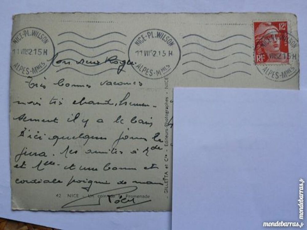 Carte postale N&deg; 42 Nice Un coin de Promenade 