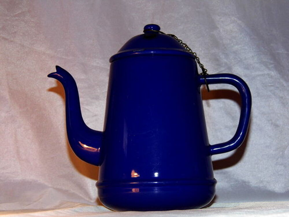 Ancienne CAFETIERE EMAILLEE bleue VINTAGE 
