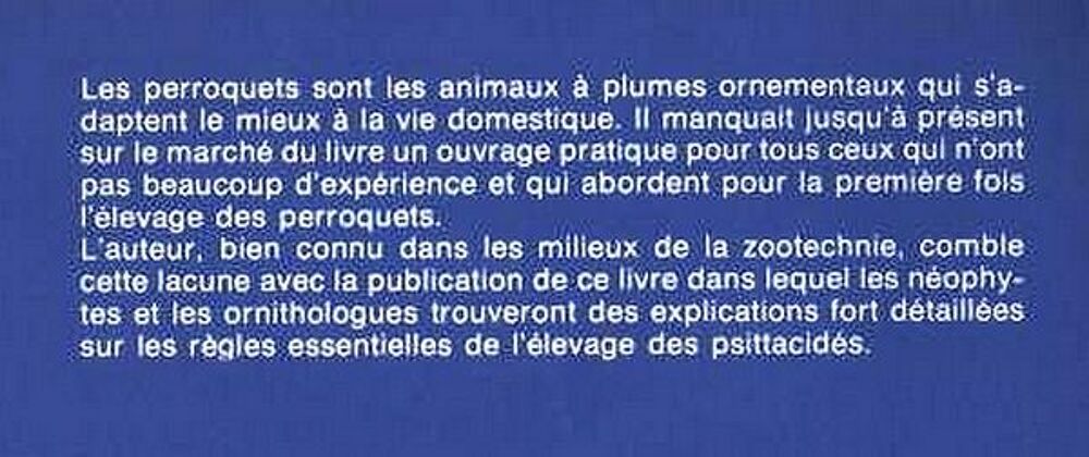 PERRUCHES ET PERROQUETS / prixportcompris Livres et BD