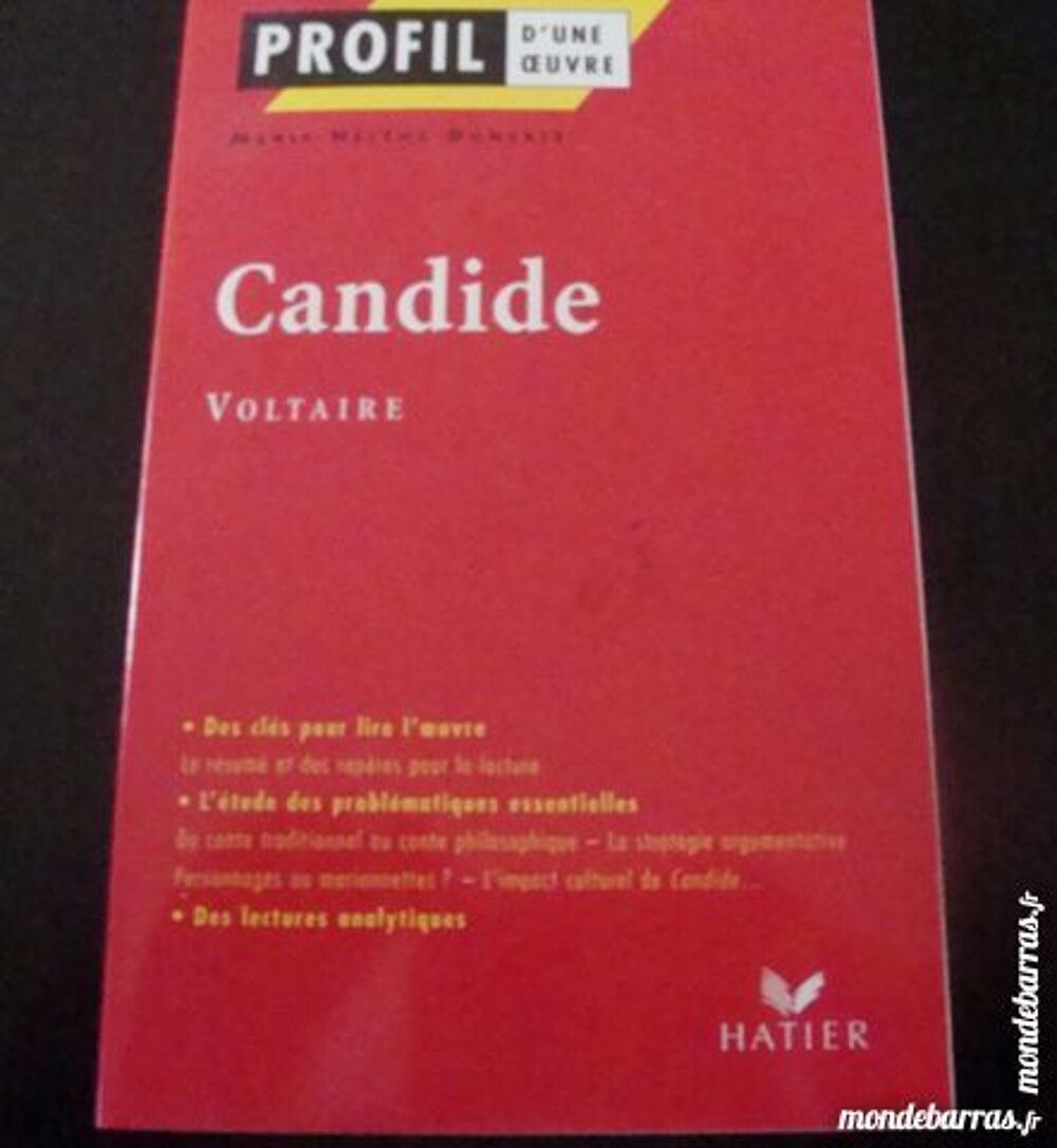 Profil d'une oeuvre Candide de Voltaire Livres et BD