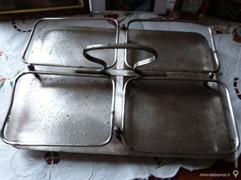 Ancien presentoir � hors d'oeuvres argent� 10 �cuisses (71)