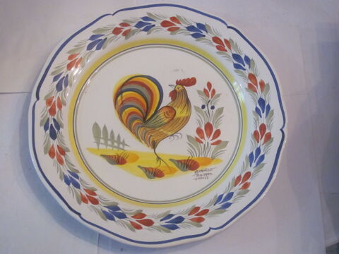 ASSIETTE HB HENRIOT QUIMPER décor COQ 12 Brest (29)