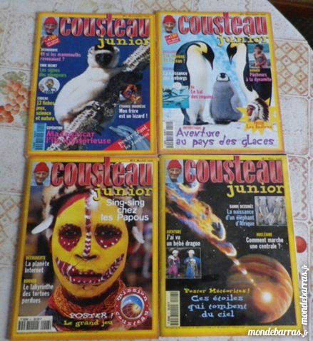 LOT 4 REVUES COUSTEAU JUNIOR N&deg; 1, 2, 6 ET 7 Livres et BD