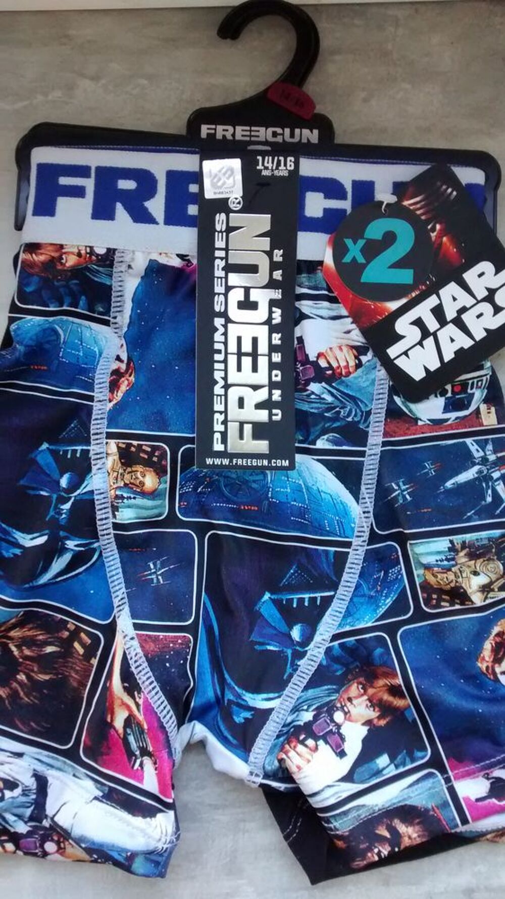 Lot de deux boxers freegun star wars 14 ans 16 ans Vêtements enfants