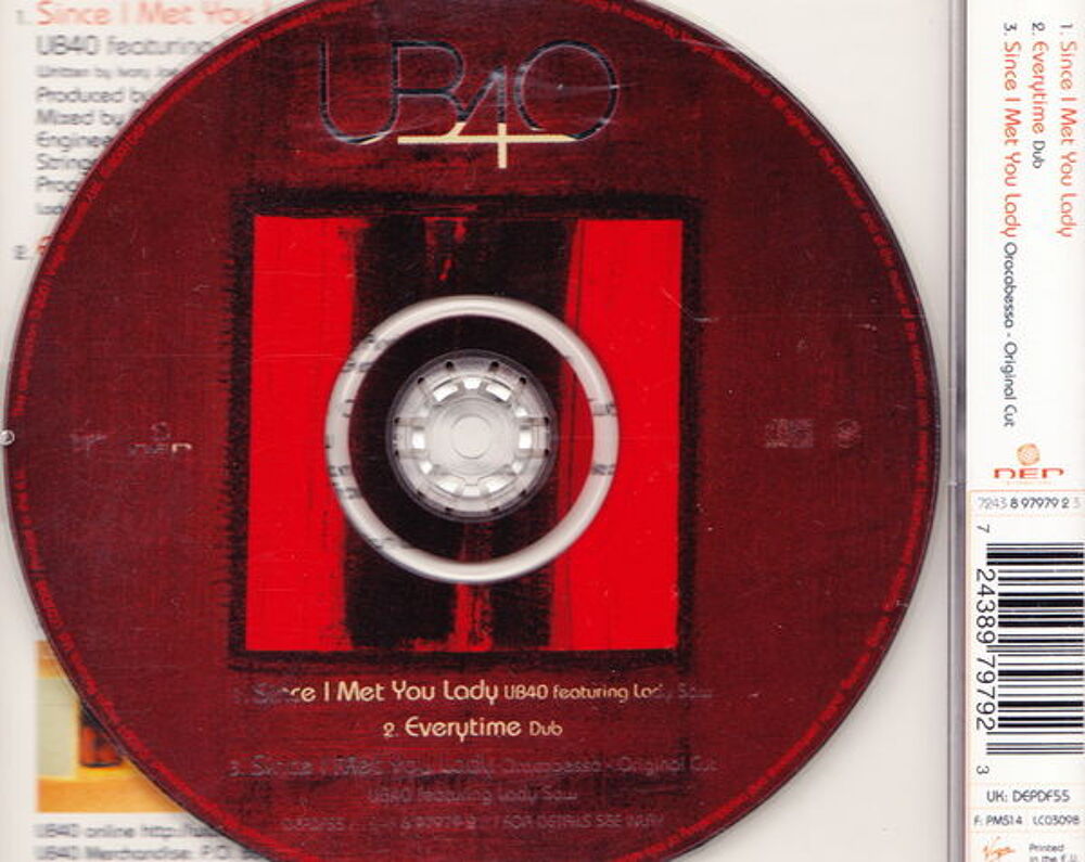 Maxi CD UB40 - Since I met you la dy (Feat. Lady Saw)
CD et vinyles