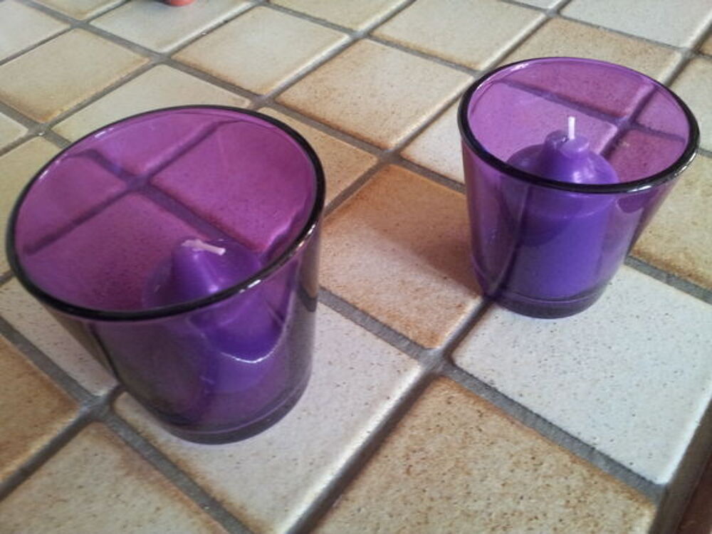 2 Photophores violets (2 tailles) Dcoration