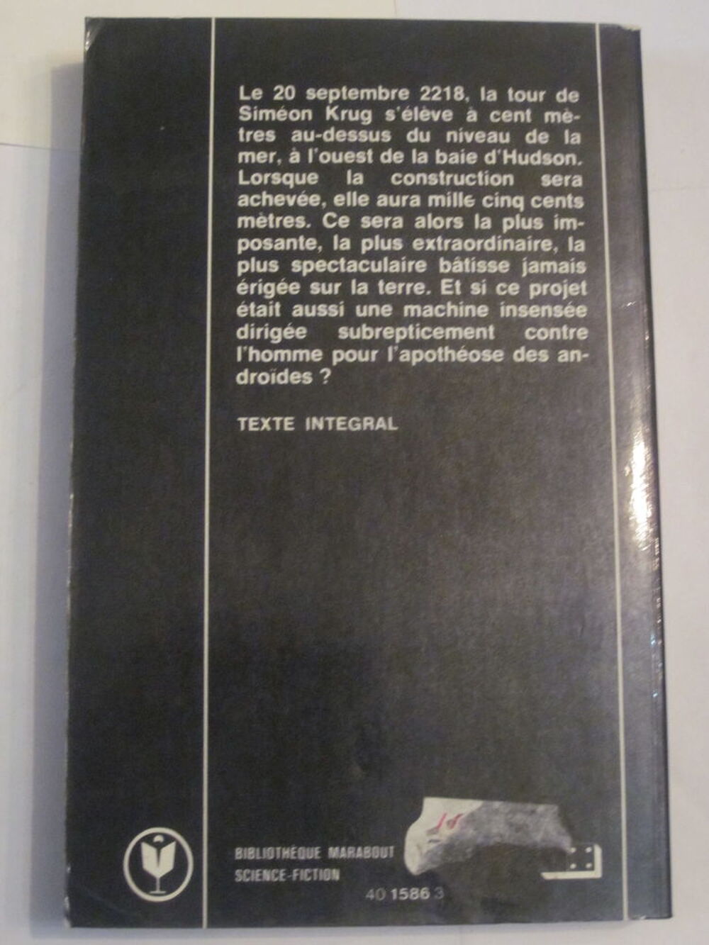 ROMAN S F LA TOUR DE VERRE par ROBERT SILVERBERG Livres et BD