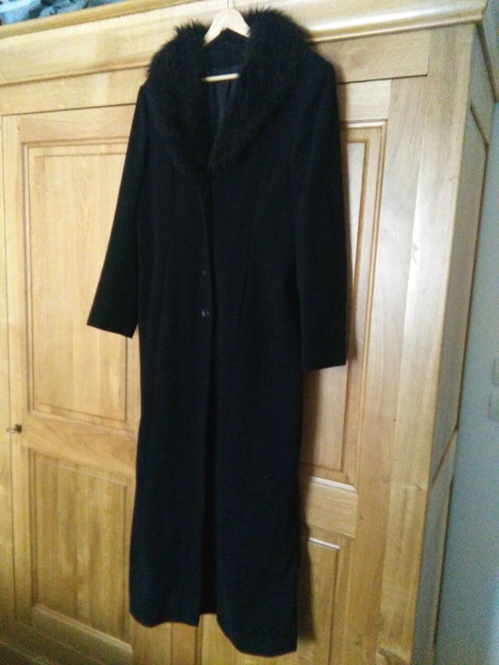 Manteau noir laine long Vêtements