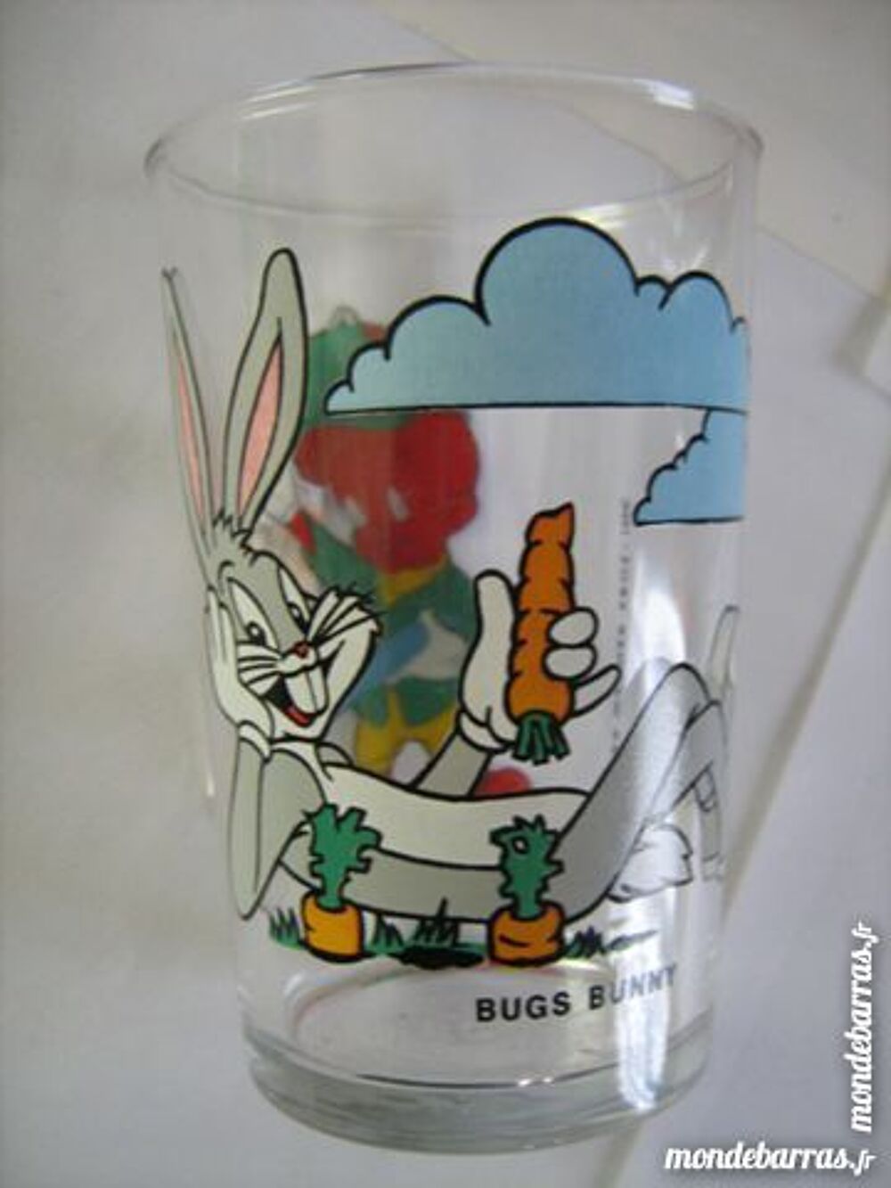 VERRE DECORE DESSIN ANIME BUGS BUNNY ET ELMER BD 
