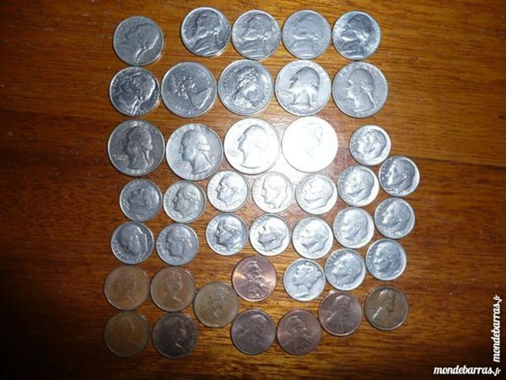 Lot de 42 pi&egrave;ces USA CANADA 