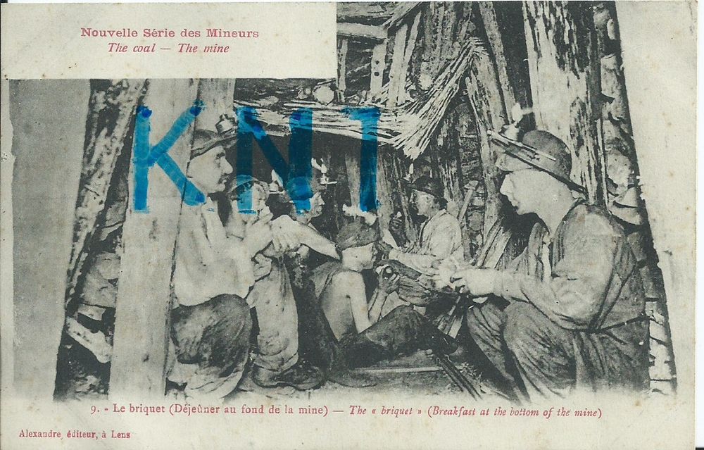 1 cpa, mineurs de fond , le briquet 1916 