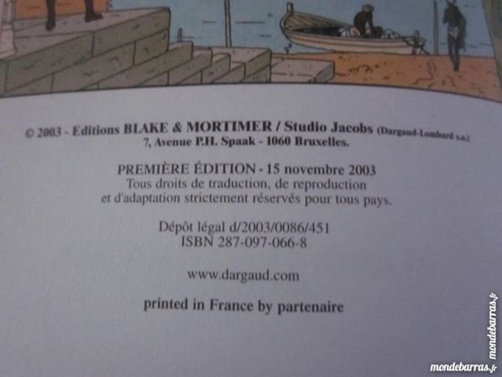 BD B.et MORTIMER LES SARCOPHAGES DU 6&egrave; CONTINENT Livres et BD