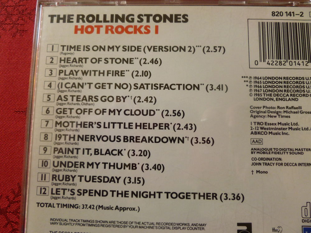 THE ROLLING STONES HOT ROCKS 1 et 2 CD et vinyles