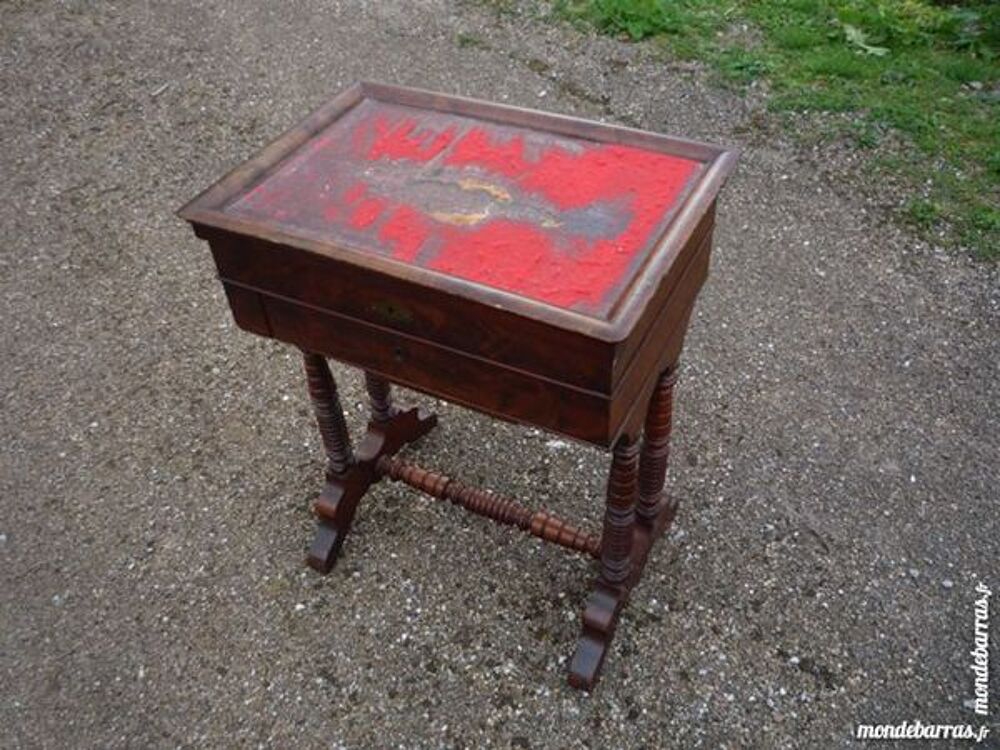 Travailleuse acajou Napol&eacute;on III/table de nuit Meubles