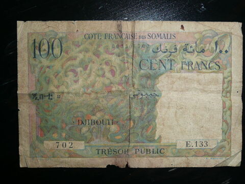 Billet 100 francs Côte Française des Somalis 28 Bordeaux (33)