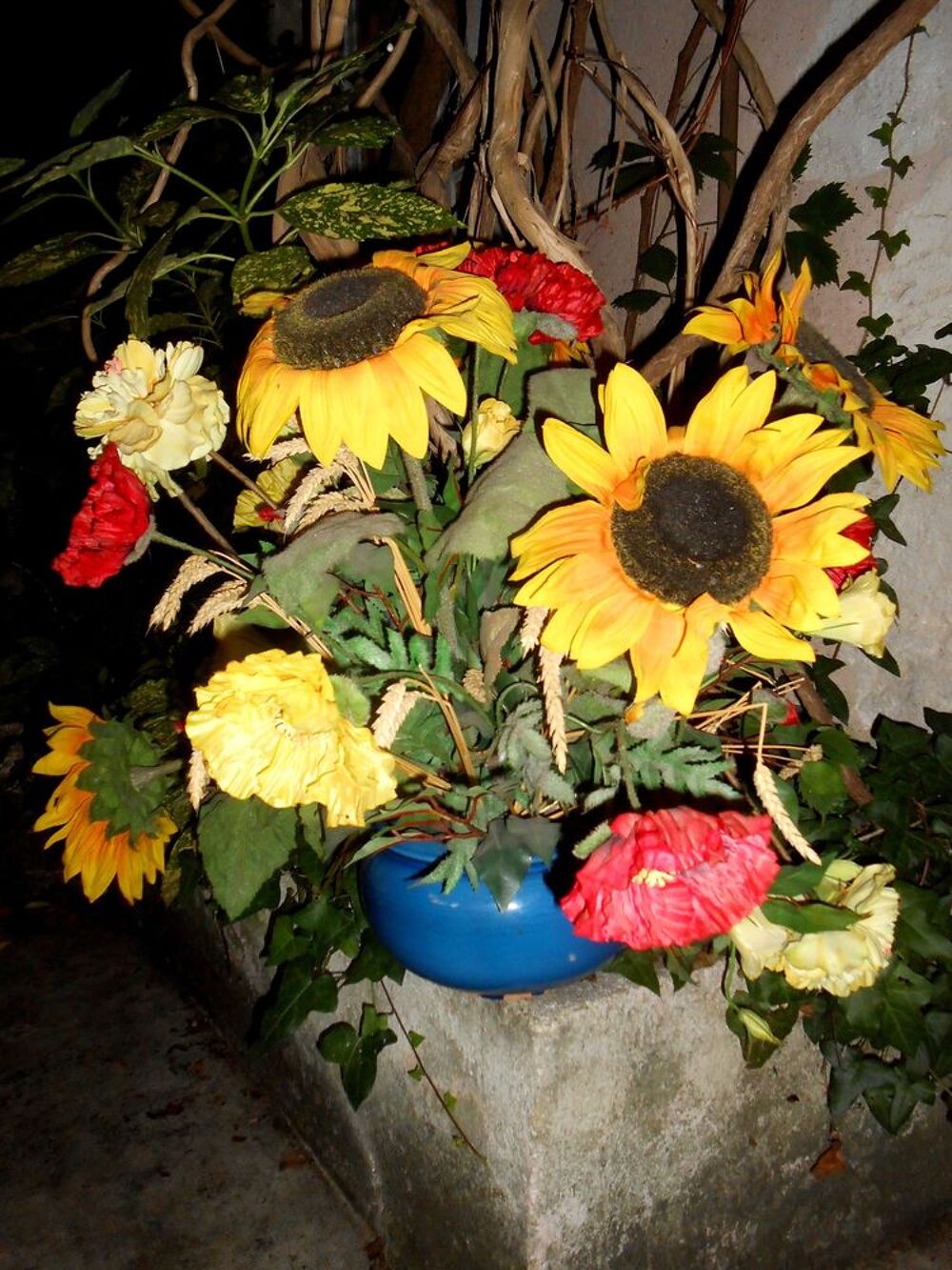 Grand vase bouquet de fleur &quot;Tournesol&quot; Dcoration