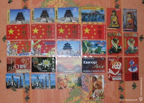 26 cartes tlphoniques prpayes sur Asie 12 Montreuil (93)