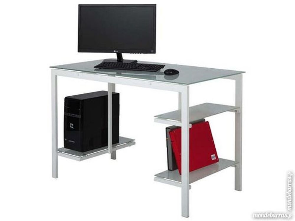 bureau pc verre Meubles