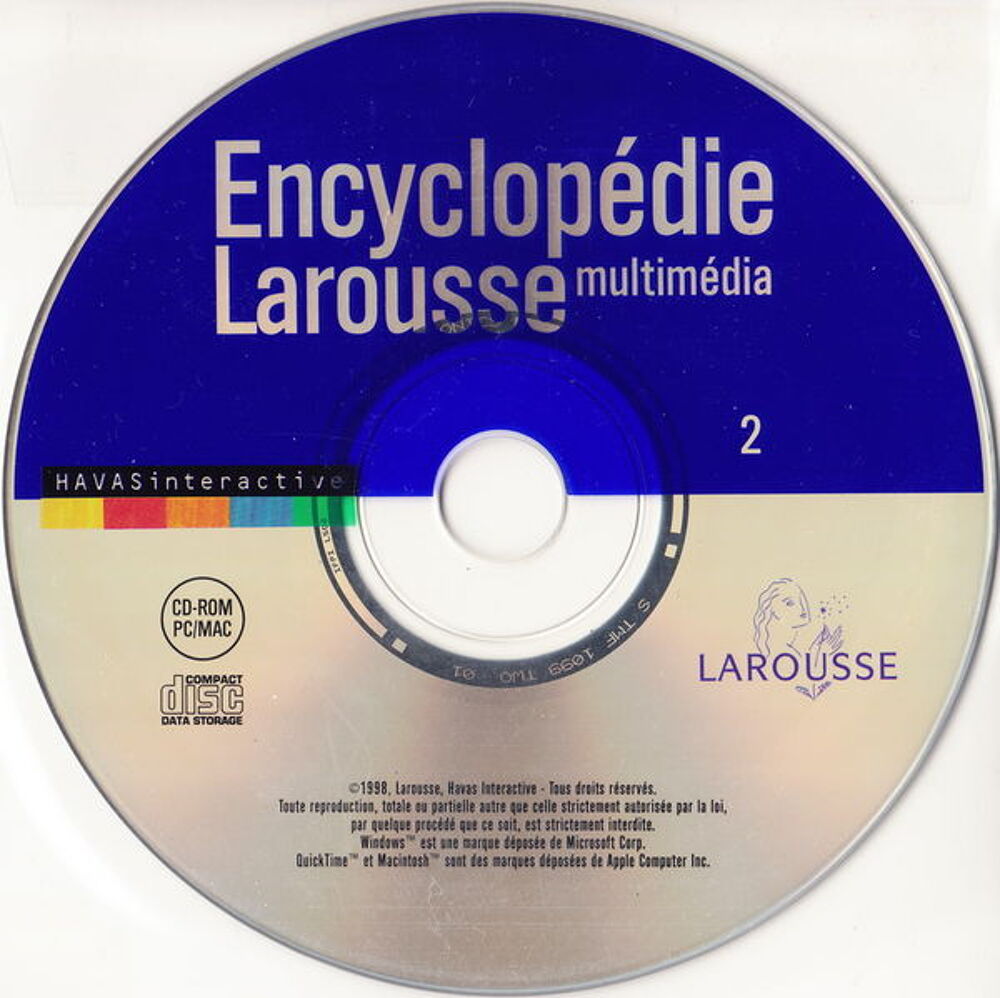 COFFRET 2CD PC+MAC Encyclop&eacute;die Larousse multim&eacute;dia
Matriel informatique