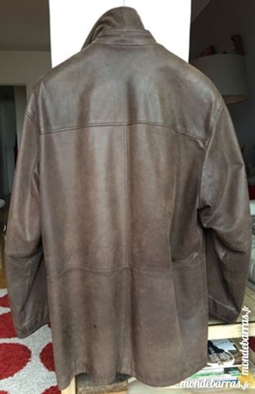 Veste homme Father &amp; Son cuir grain&eacute; marron Vêtements