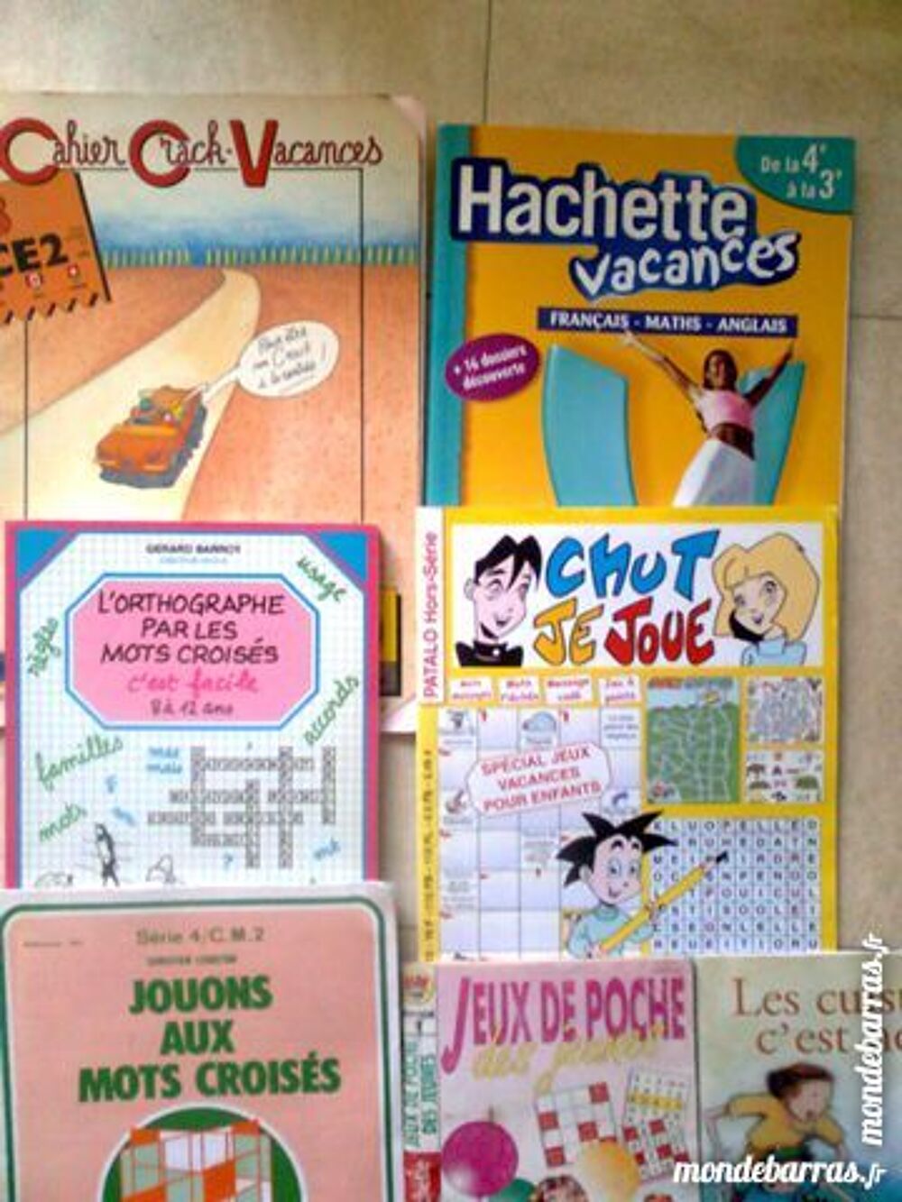 cahiers de vacances, mots crois&eacute;s….zoe Livres et BD