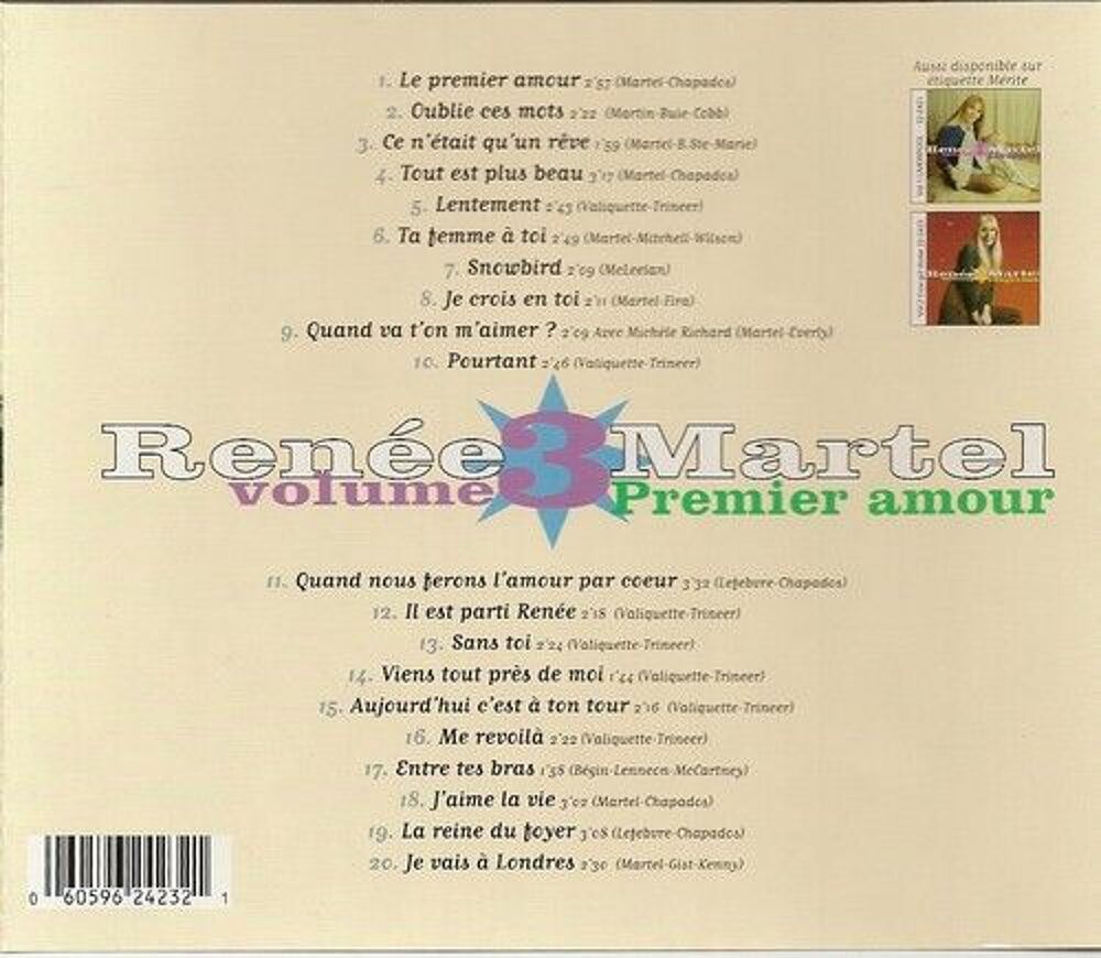 Ren&eacute;e Martel Vol 3 CD et vinyles