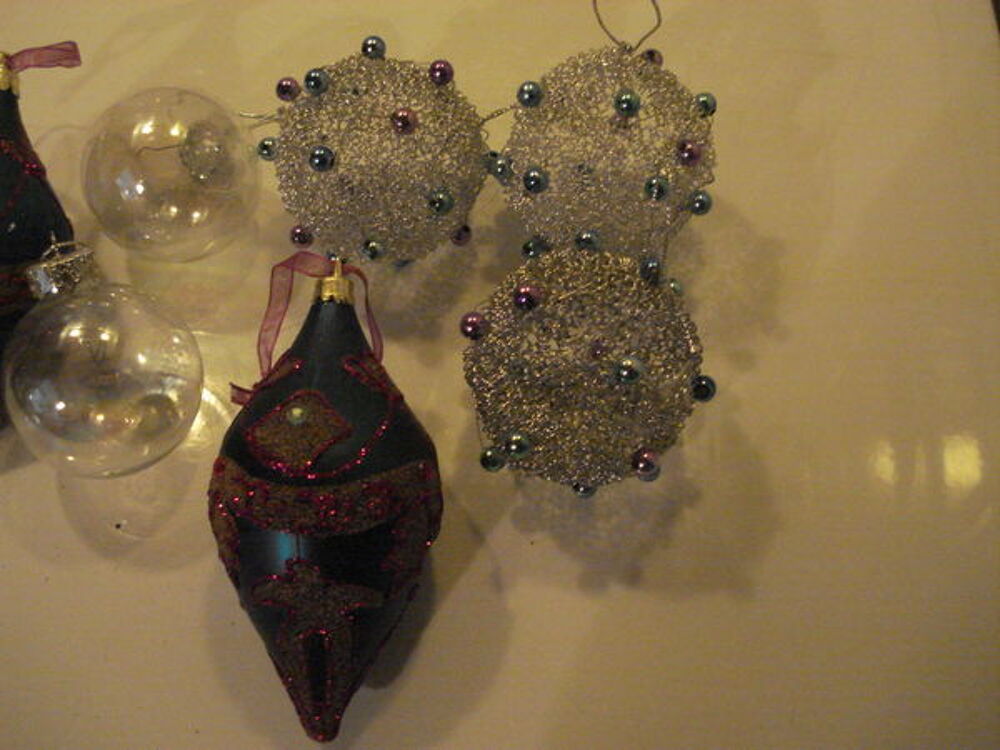 Ancien lot de boules de sapin d&eacute;co no&euml;l Décoration