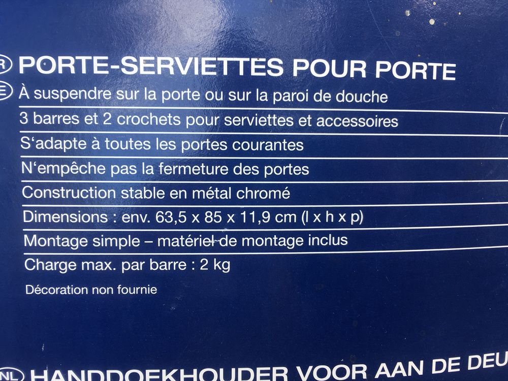 Porte serviettes &agrave; accrocher Décoration