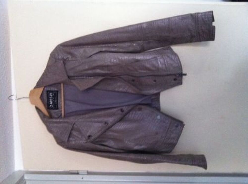 Blouson taupe cuir Vêtements