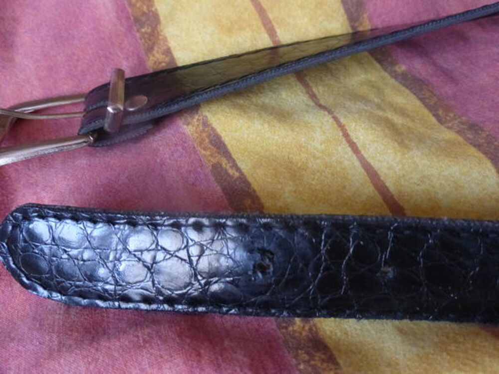 CEINTURE NOIRE LEZARDEE - homme Maroquinerie