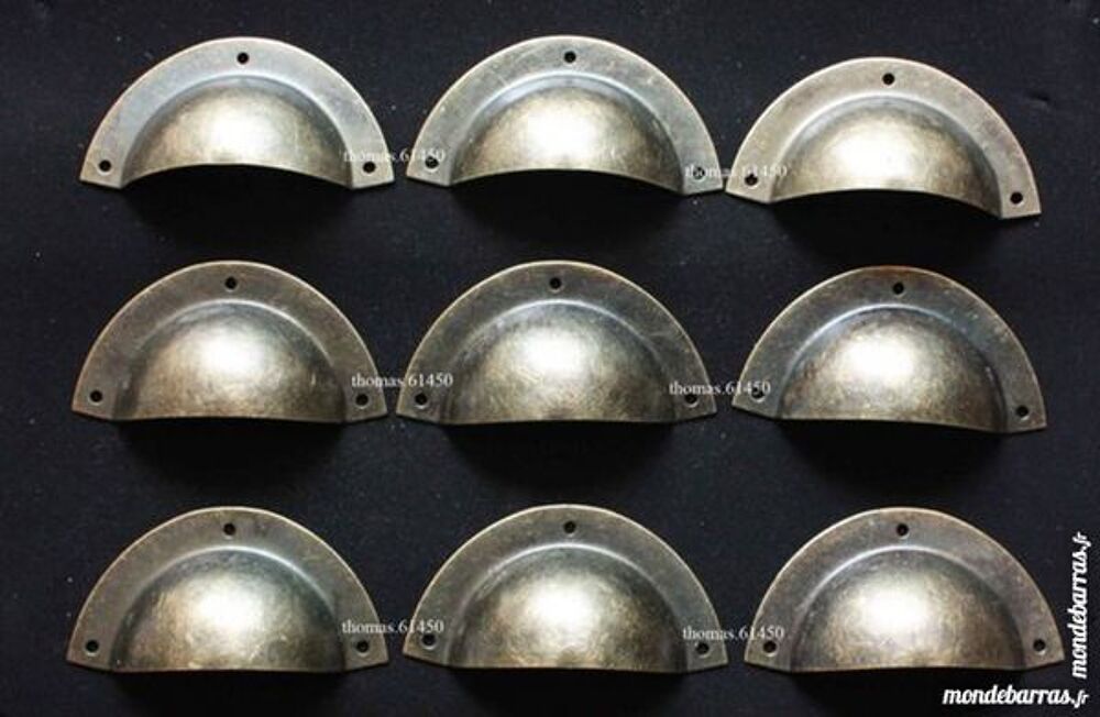 10 x POIGNEE COQUILLE FER POUR TIROIR MEUBLE Bricolage
