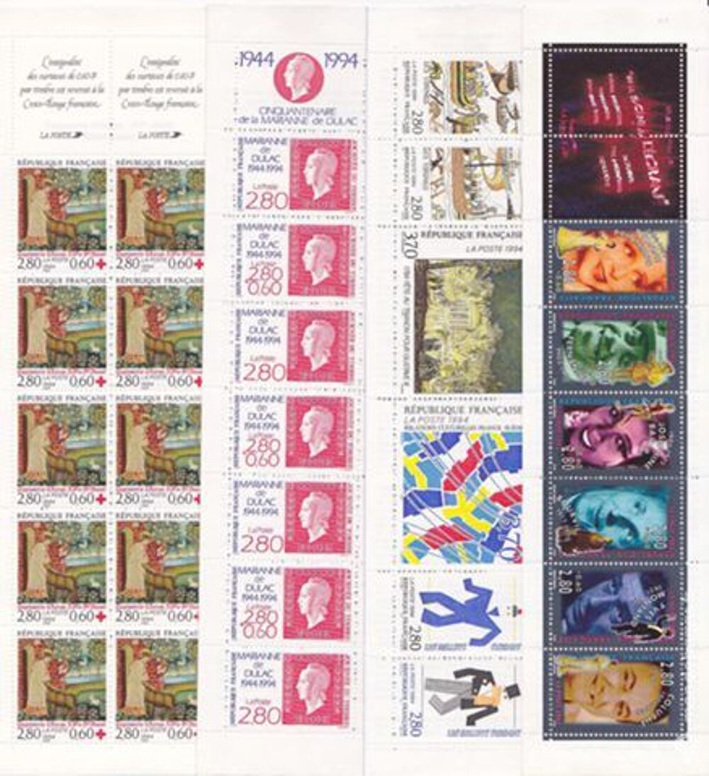 France timbres poste neufs 1994 , 04 carnets 