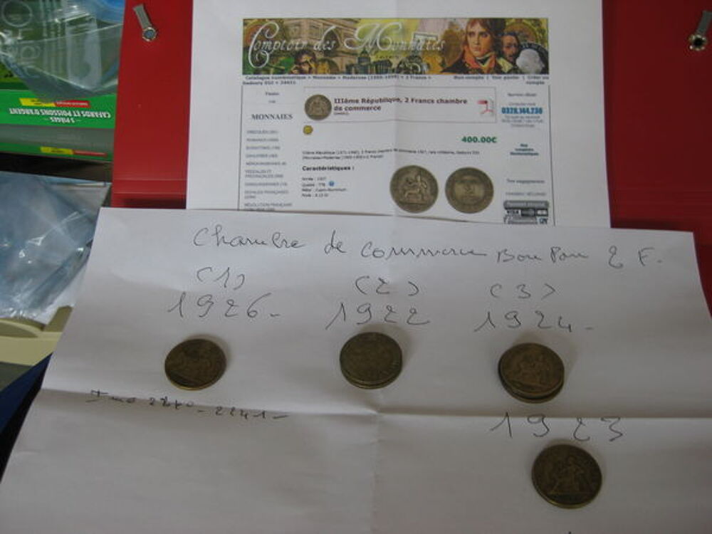 pi&eacute;ce 2 francs chambre de commer&ccedil;e 