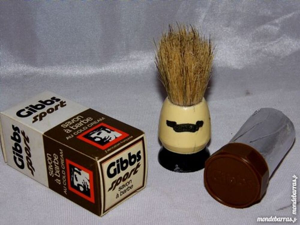 Savon barbe GIBBS Blaireau PLISSON barbier vintage Décoration