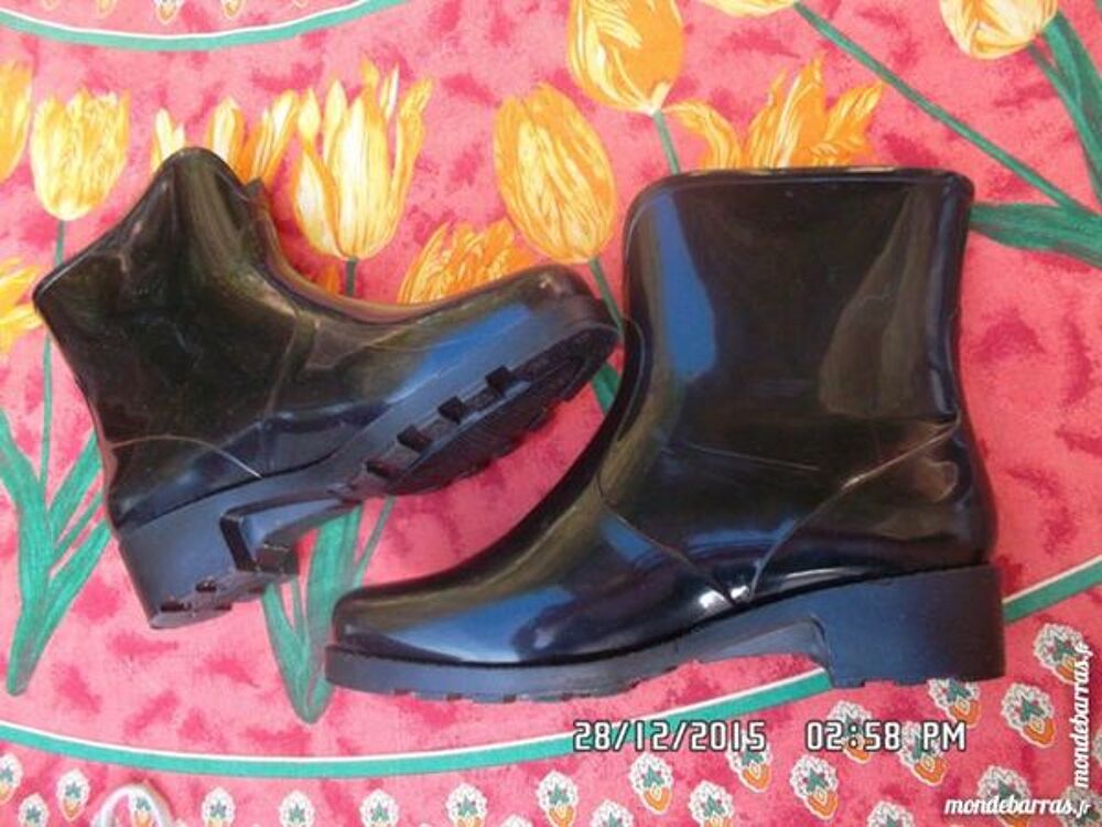 bottines noires en caoutchouc t.36 kiki60230 Chaussures
