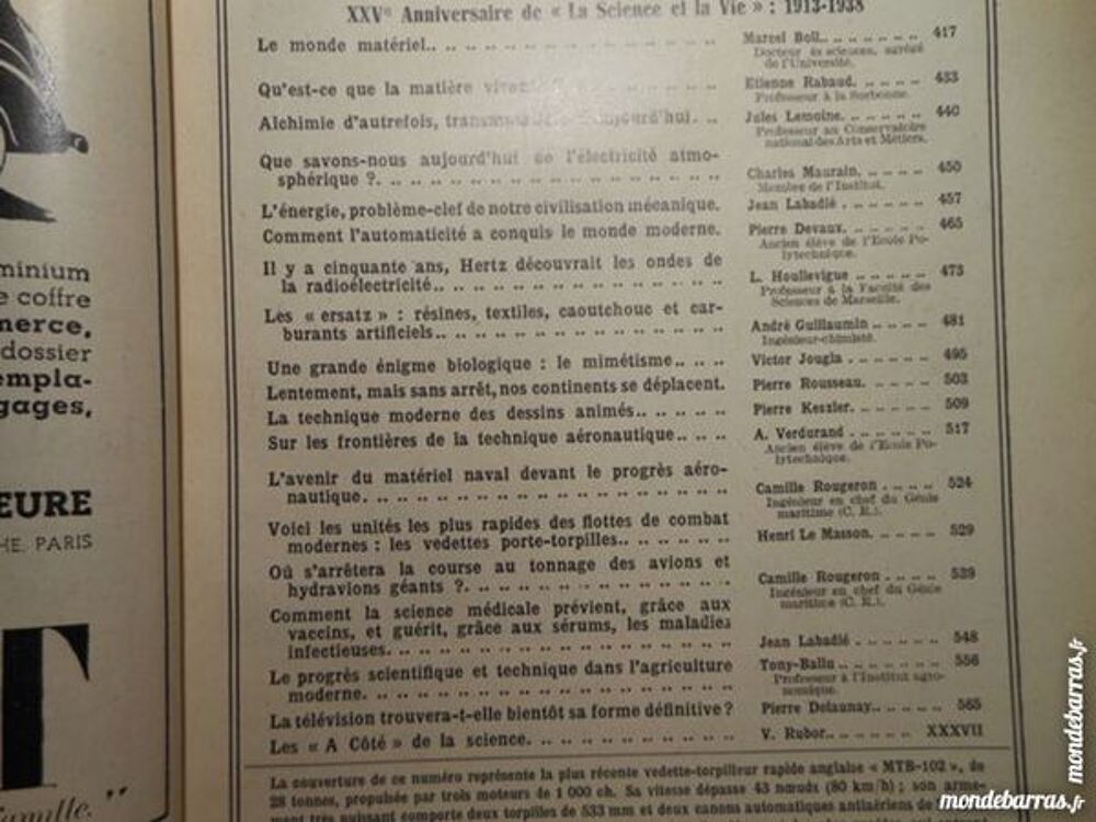 science et vie N&deg;258 de decembre 1938 Livres et BD