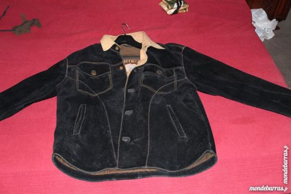 •	Blouson daim, cuir v&eacute;ritable Vêtements