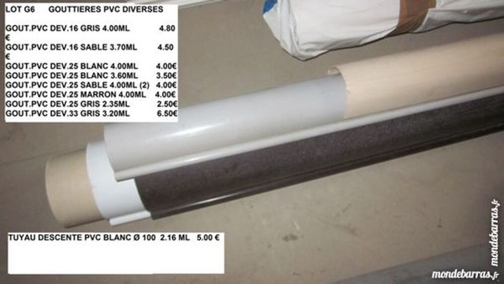 Goutti&egrave;res PVC diverses Bricolage