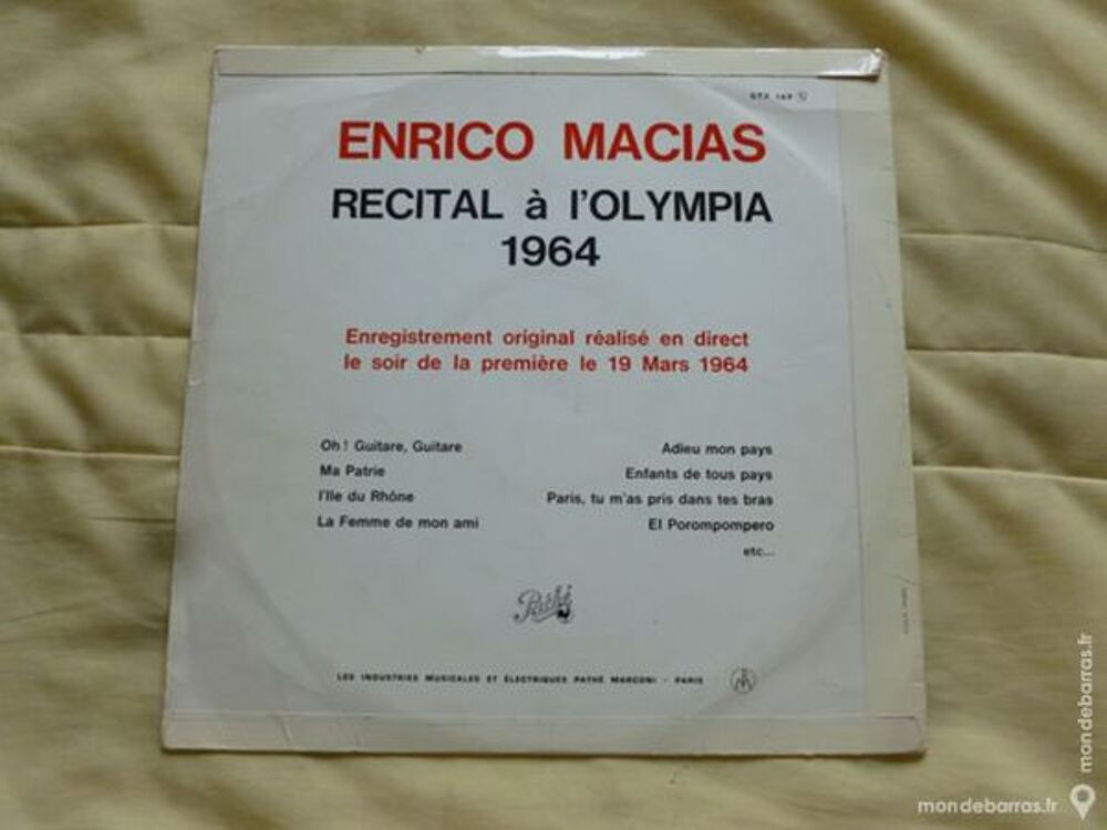 ENRICO MACIAS, vinyle, 33 tours CD et vinyles