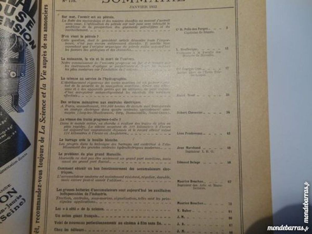 science et vie N&deg;175 de janvier 1932 Livres et BD