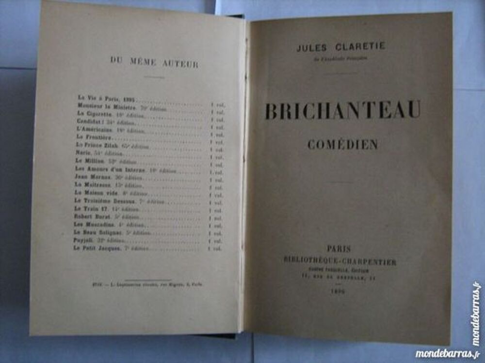 BRICHANTEAU COMEDIEN Livres et BD