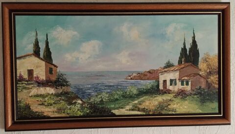 Tableau maisons en bord de mer 113cm X 63cm 120 Montreuil (93)