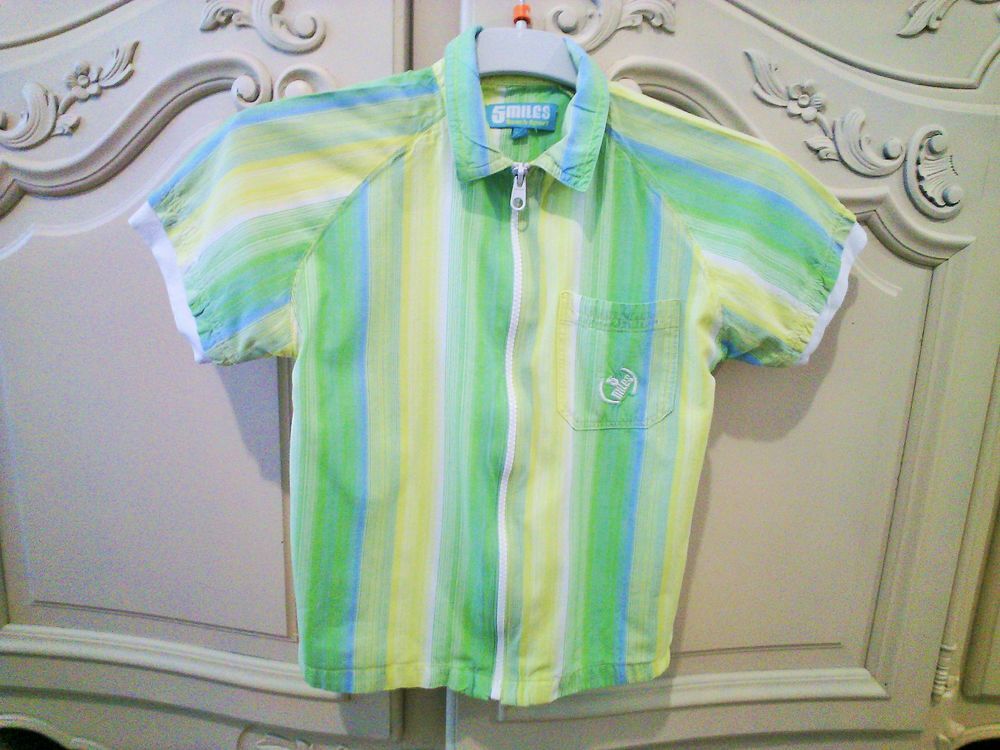 Chemisette &agrave; rayures 5 A 5 MILES Beach Sport - TBE Vêtements enfants