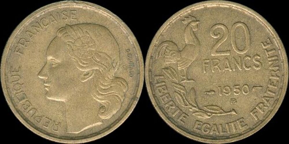 20 francs G. Guiraud 1950B 