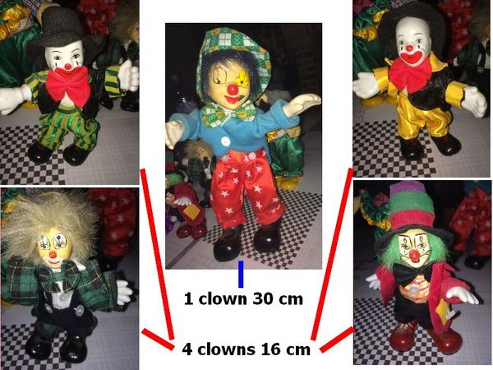 
Lot de 7 clowns en porcelaine 