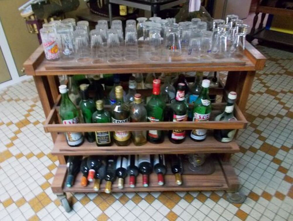 Meuble table chariot bar sur roulettes 1950/60 original Meubles