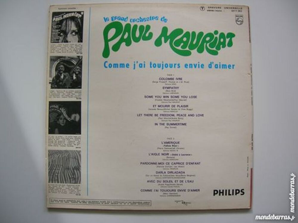 33 TOURS PAUL MAURIAT Comme j'ai toujours envie CD et vinyles