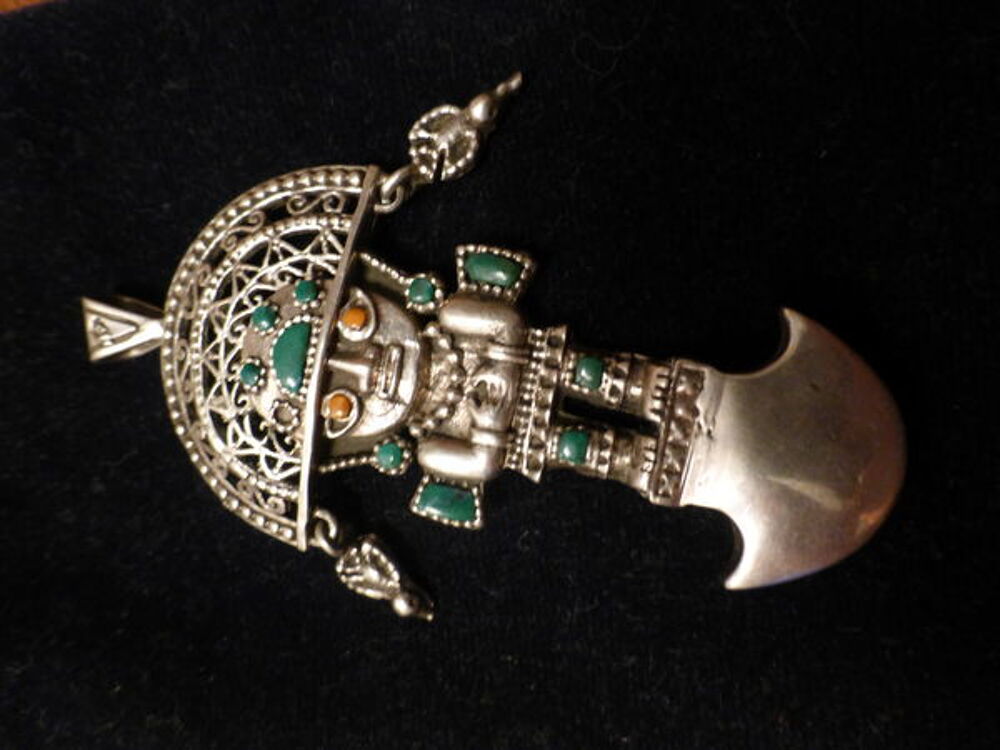 Totem Inca en argent et turquoises Bijoux et montres